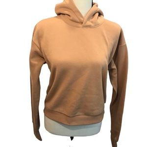 Vivre La Vie Tan Cropped Hoodie